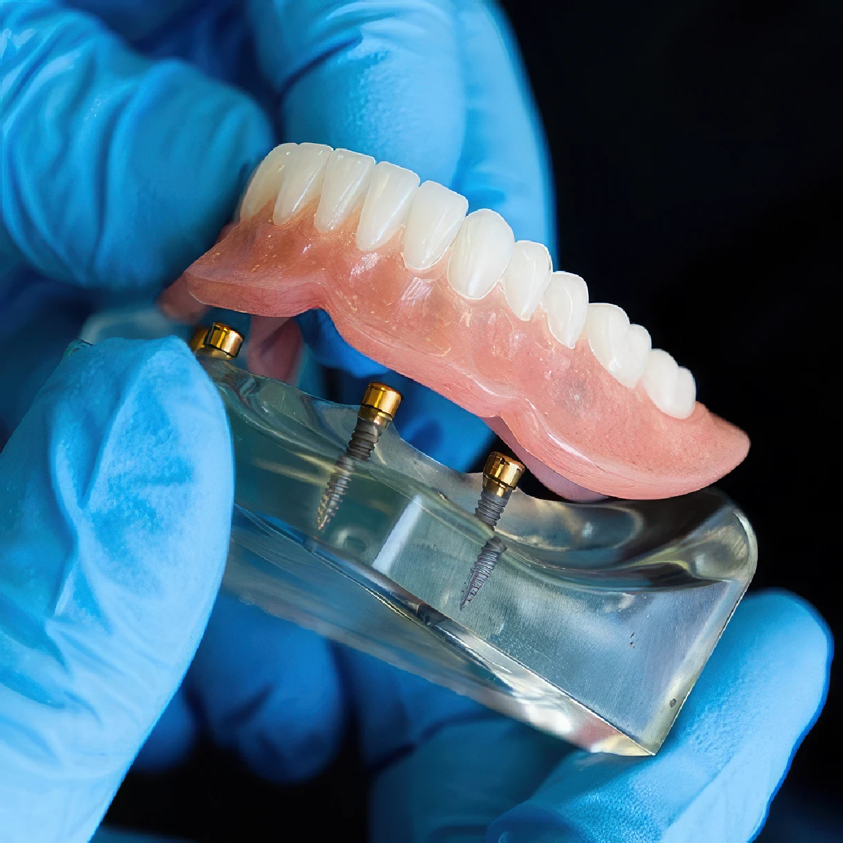 lower 4-implant snap-in implant denture